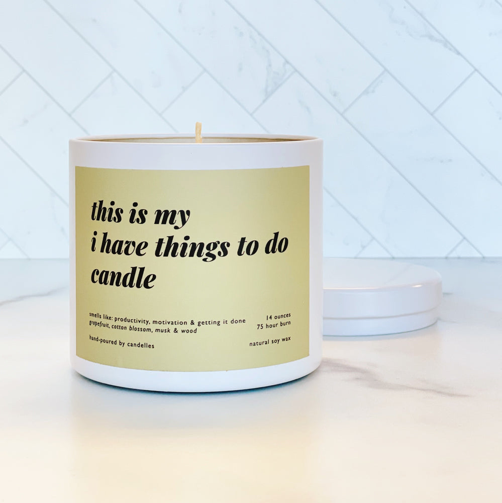 I Have Things To Do - Driftwood & Chambray Soy Candle