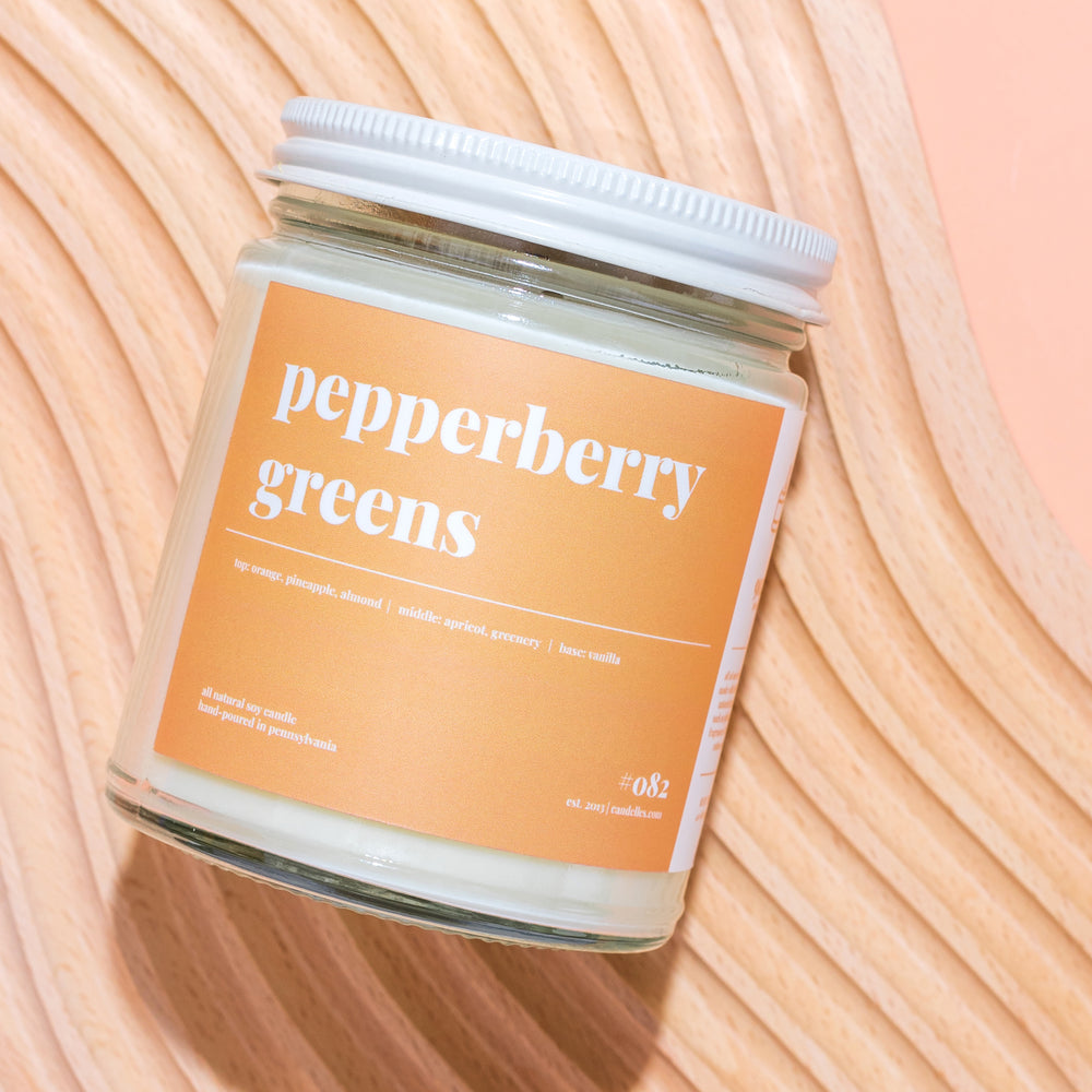 
            
                Load image into Gallery viewer, Pepperberry Greens Soy Candle - Petite
            
        