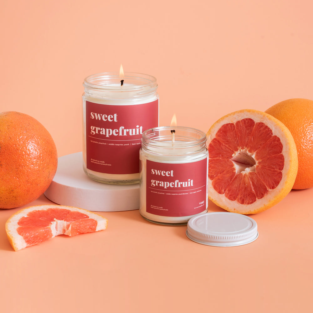 
            
                Load image into Gallery viewer, Sweet Grapefruit Soy Candle - Petite
            
        