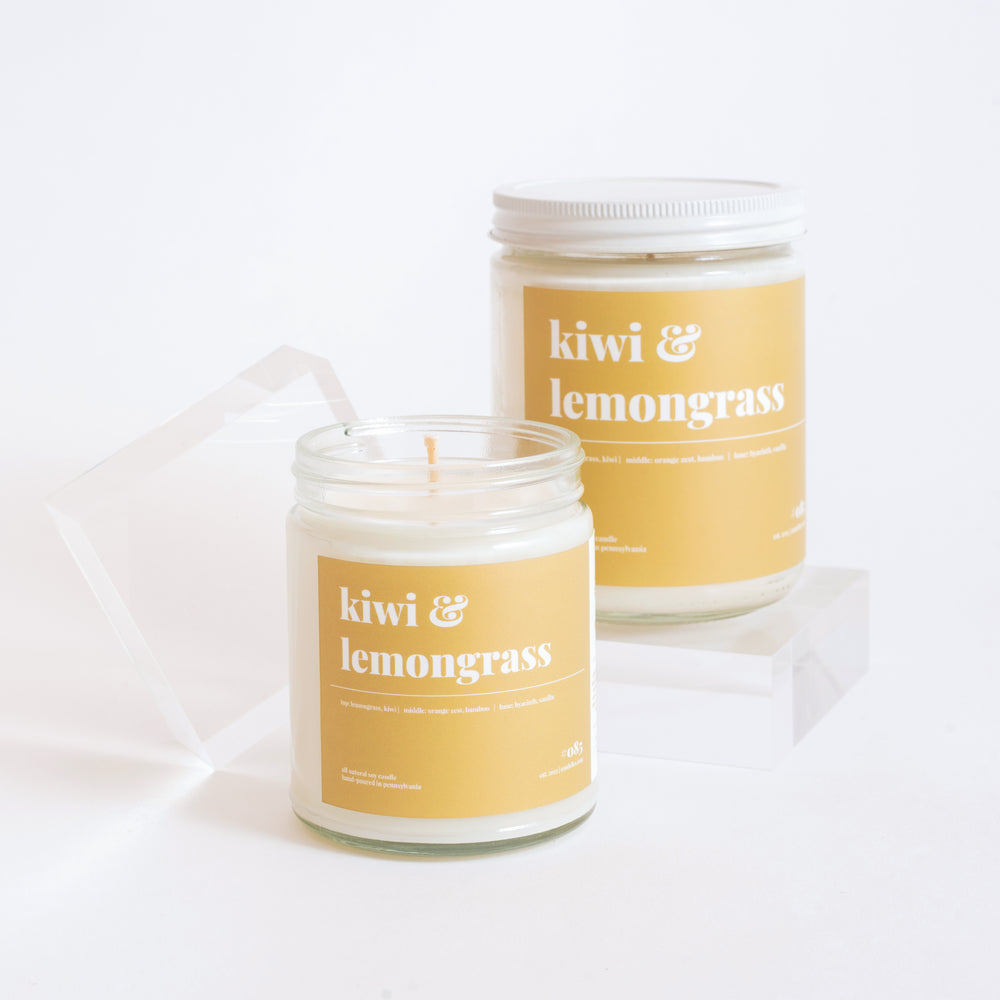 
            
                Load image into Gallery viewer, Kiwi and Lemongrass Soy Candle - Petite
            
        